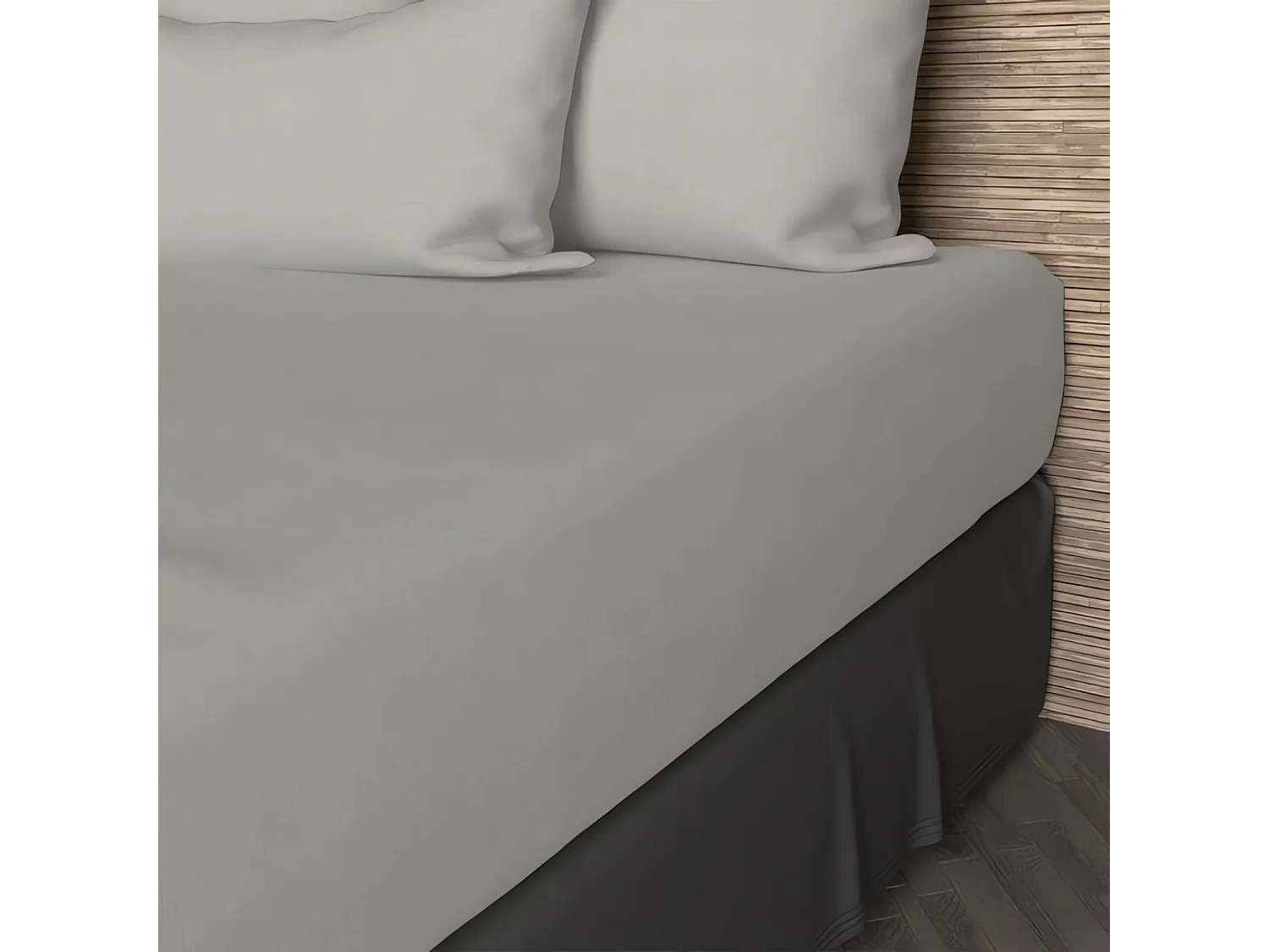 Drap housse en coton 57 fils 200x200 cm UNI lin, par Soleil d'ocre