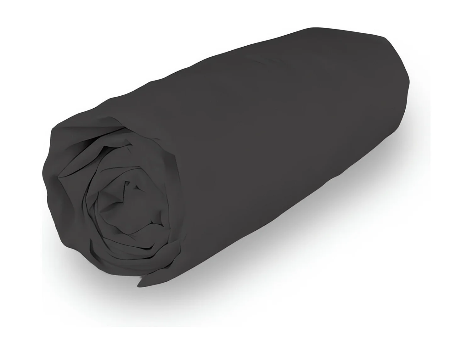 Drap housse en coton 180x200 cm PERCALE anthracite, par Soleil d'ocre