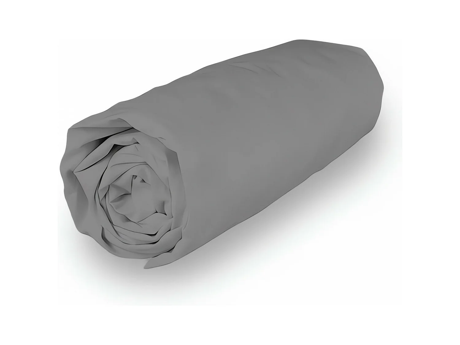 Drap housse en coton 180x200 cm PERCALE gris, par Soleil d'ocre