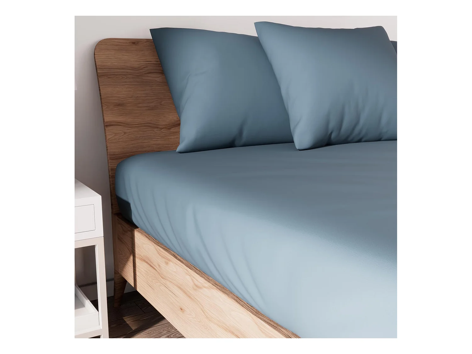 Bajera ajustable de algodón 90x190 cm JERSEY azul