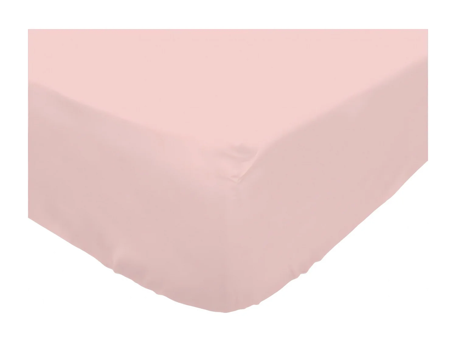 Drap housse en coton percale 200x200 cm CAMILLE rose, par Songe de Camille