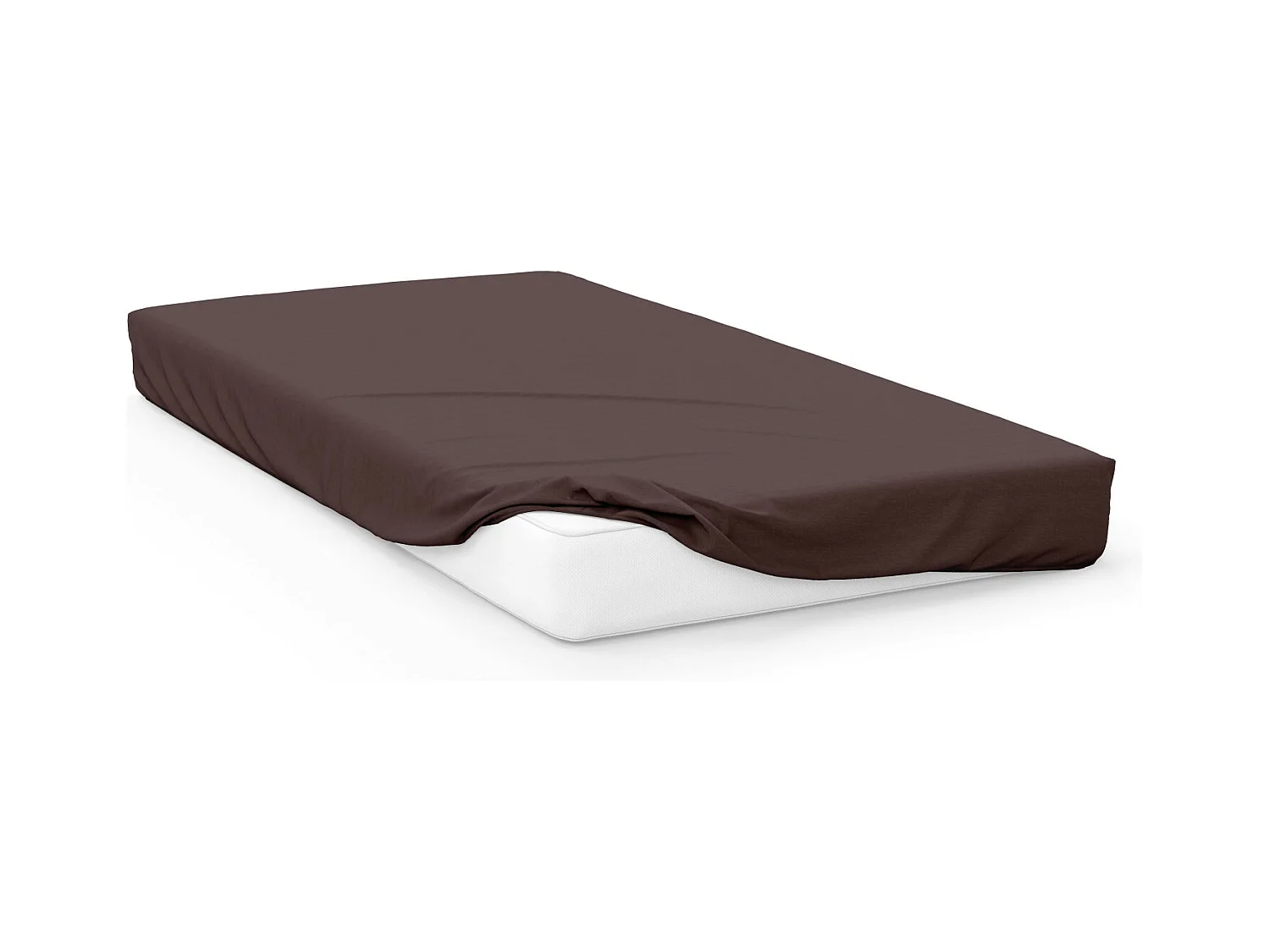 Drap housse en coton 57 fils 60x120 cm BEBE brun, par Soleil d'Ocre
