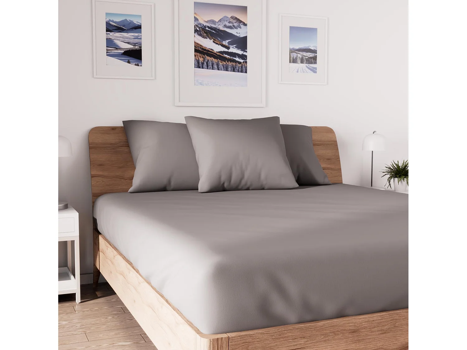 Bajera ajustable de algodón 140x190 cm JERSEY gris