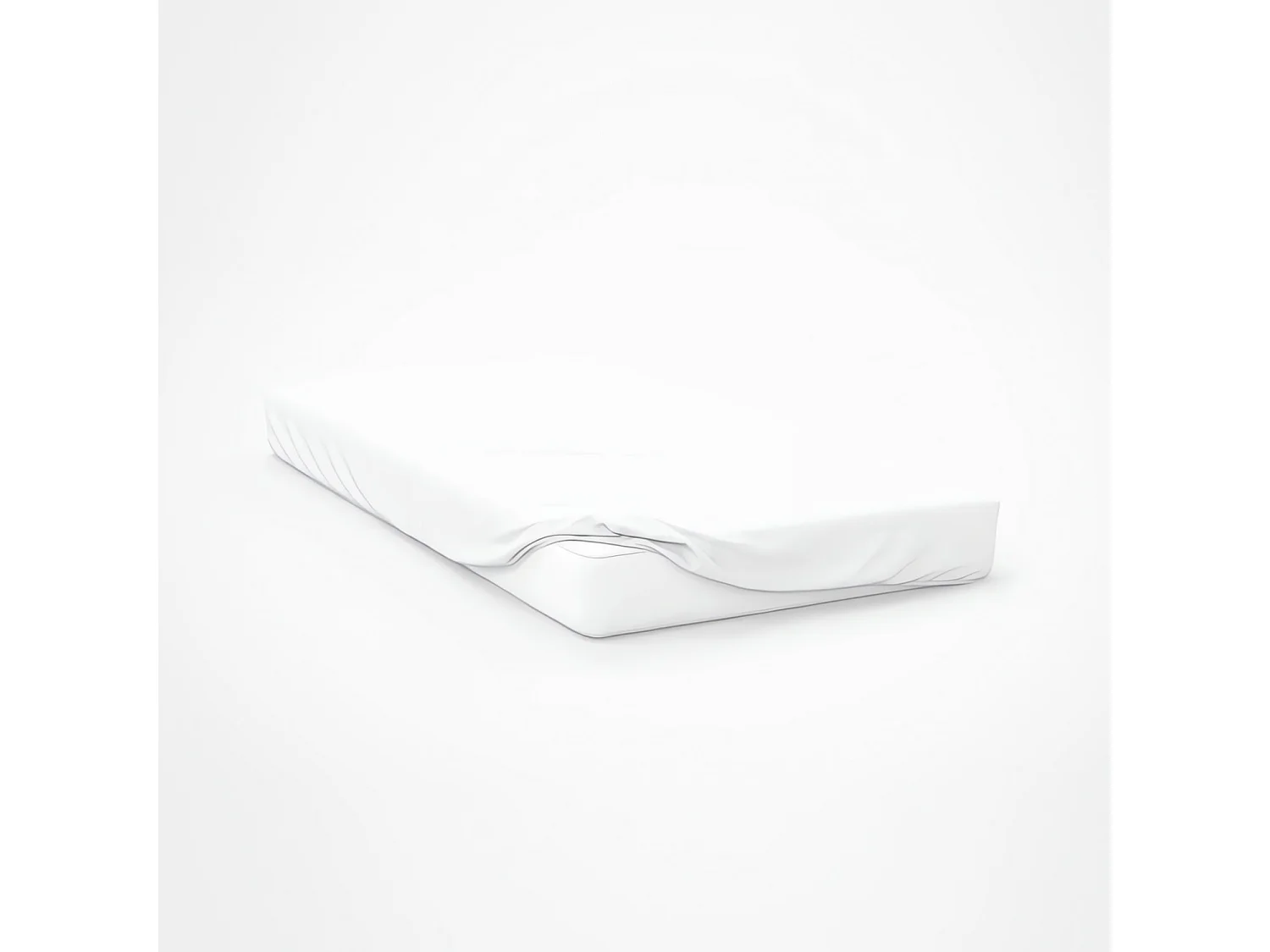 Drap housse en coton 57 fils 160x200 cm UNI blanc, par Soleil d'ocre