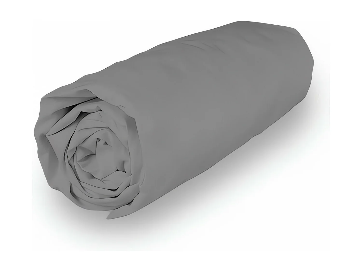 Drap housse en coton 90x190 cm PERCALE gris, par Soleil d'ocre