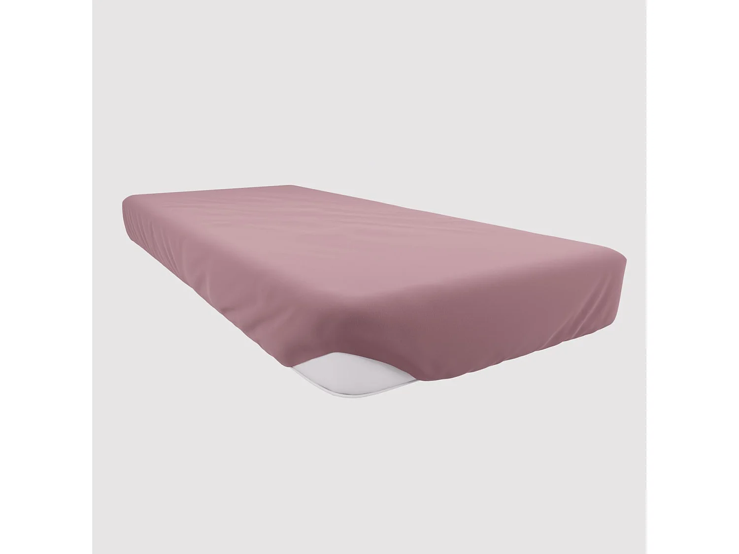 Drap housse en coton 90x190 cm JERSEY vieux rose, par Soleil d'ocre