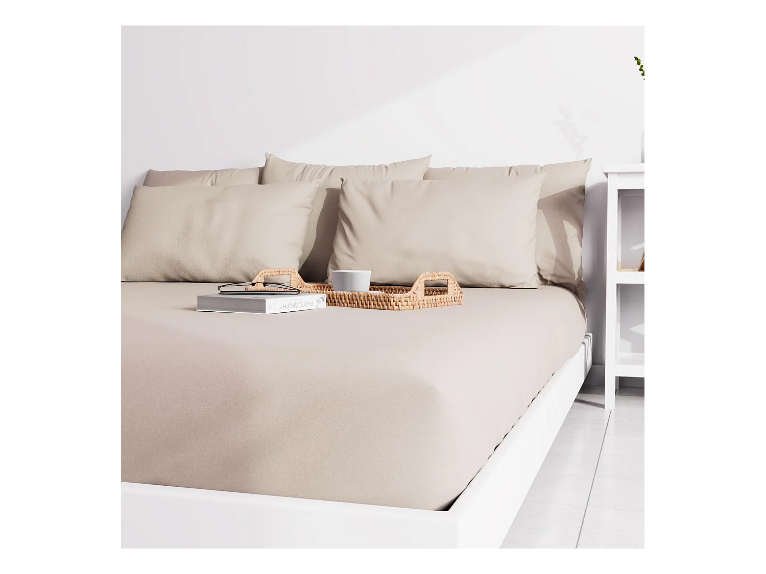Drap housse uni 160x200 cm ZZZ lin