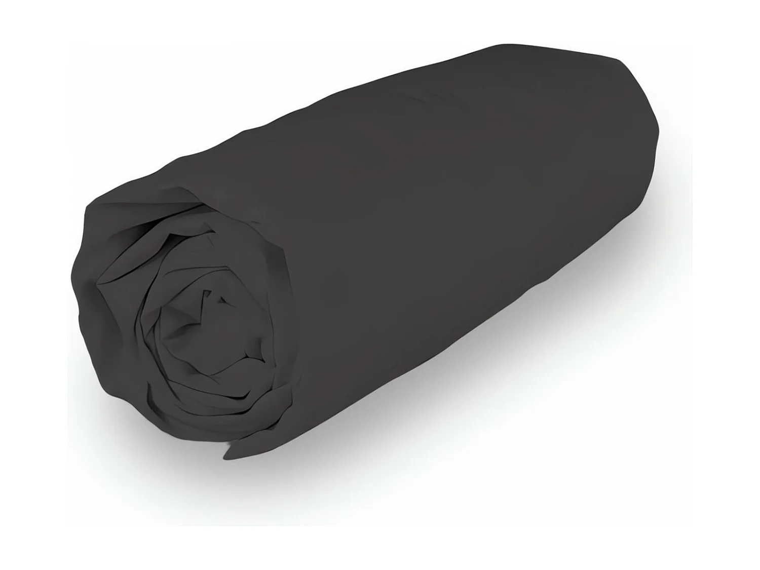 Drap housse en coton 200x200 cm PERCALE anthracite, par Soleil d'ocre