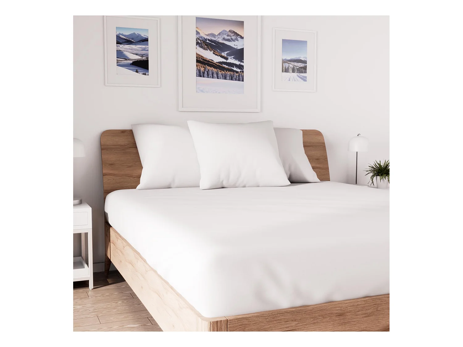 Drap housse en coton 90x190 cm JERSEY blanc, par Soleil d'ocre