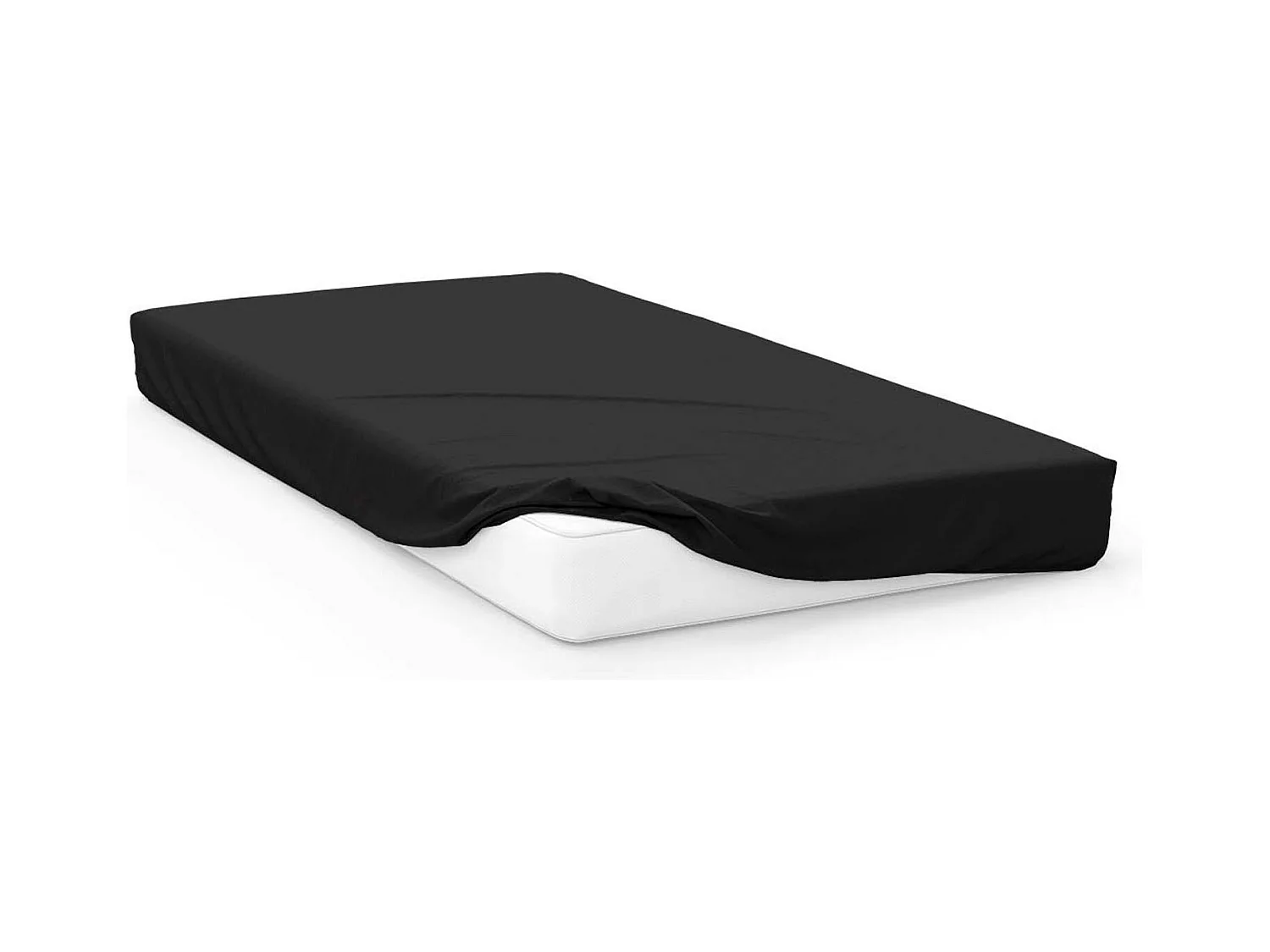 Drap housse uni 140x190 cm ZZZ noir