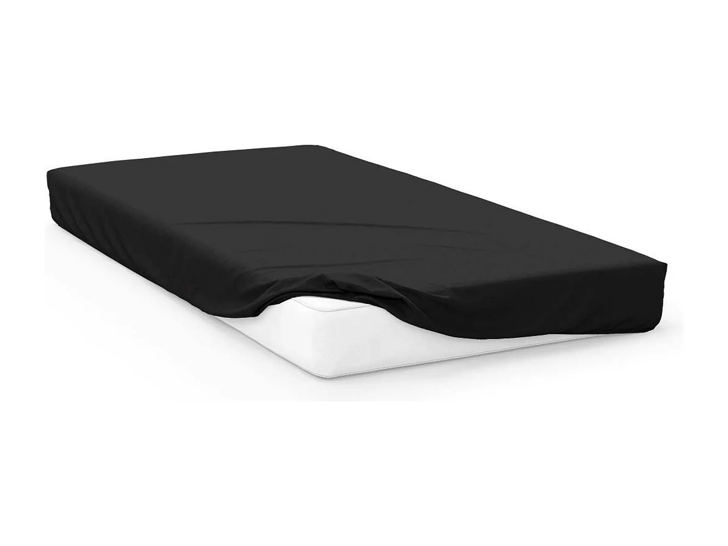 Drap housse uni 140x190 cm ZZZ noir