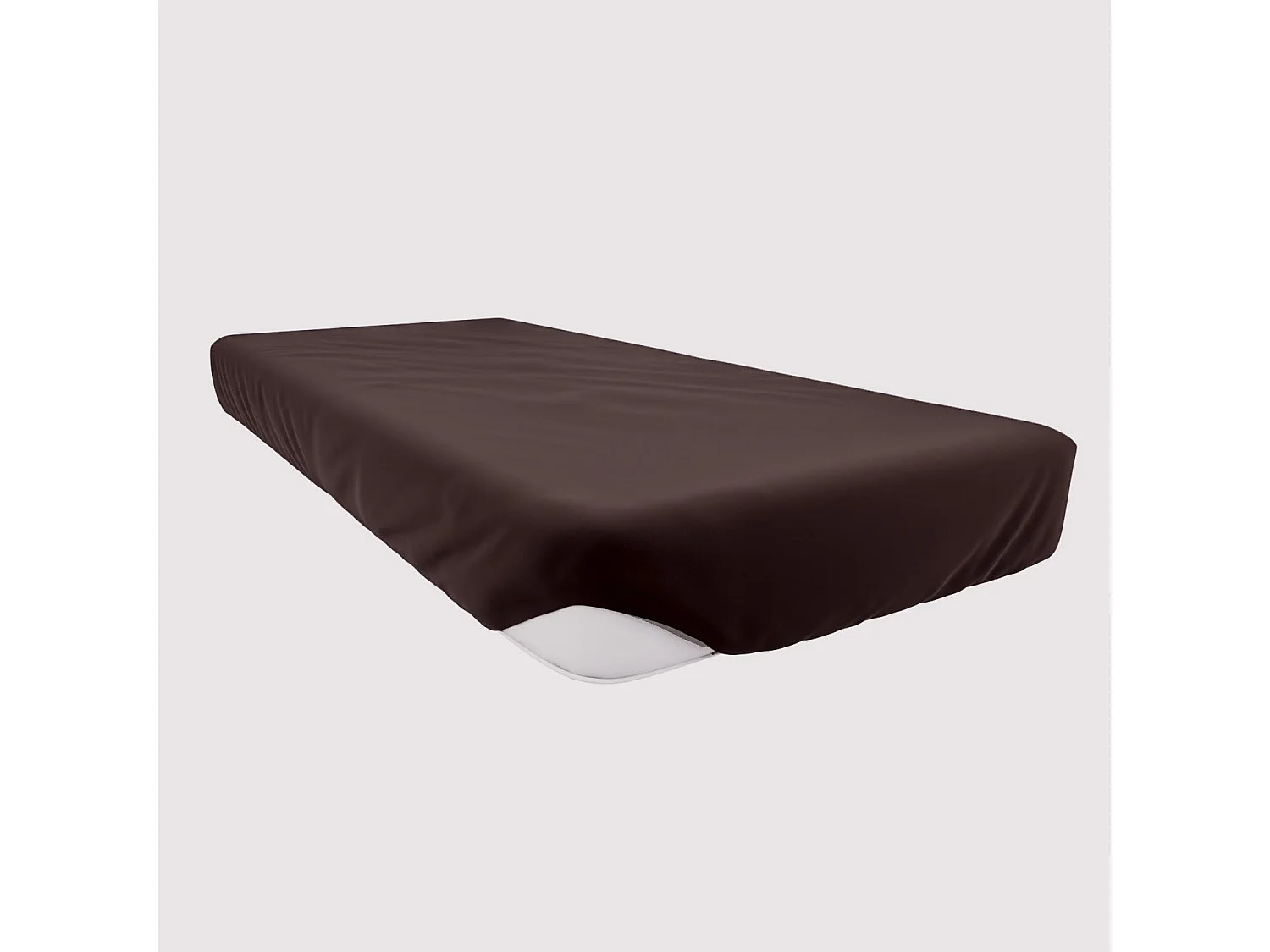 Drap housse en coton 90x190 cm JERSEY brun, par Soleil d'ocre