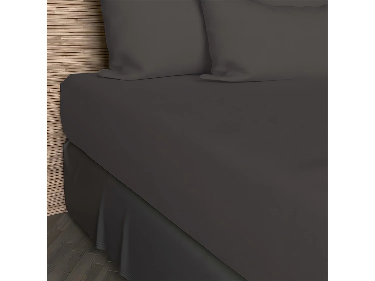 Sábana bajera ajustable 160x200 cm en algodón de 57 hilos SOLEIL D'OCRE antracita