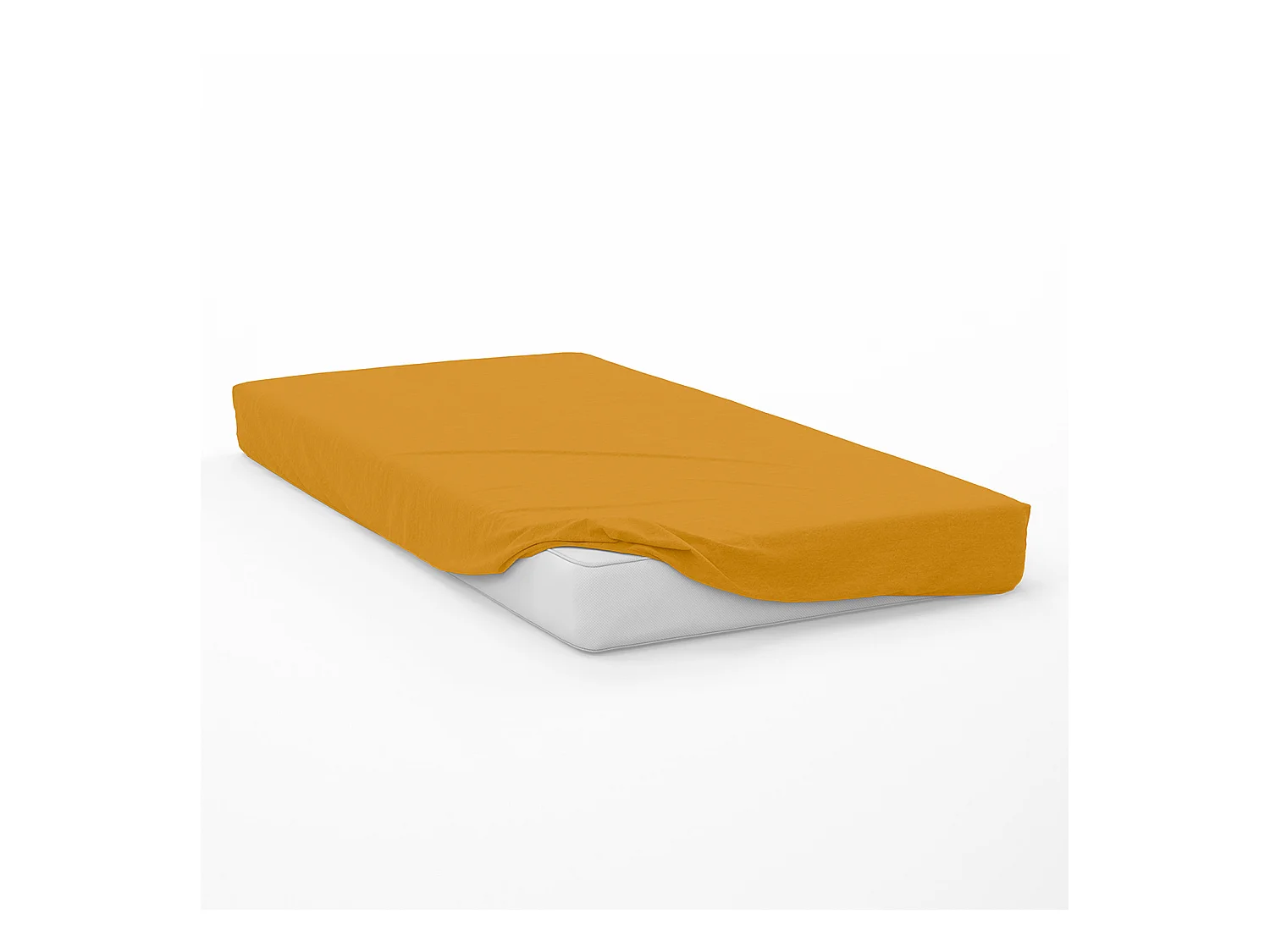 Drap housse en coton 57 fils 60x120 cm BEBE moutarde, par Soleil d'Ocre