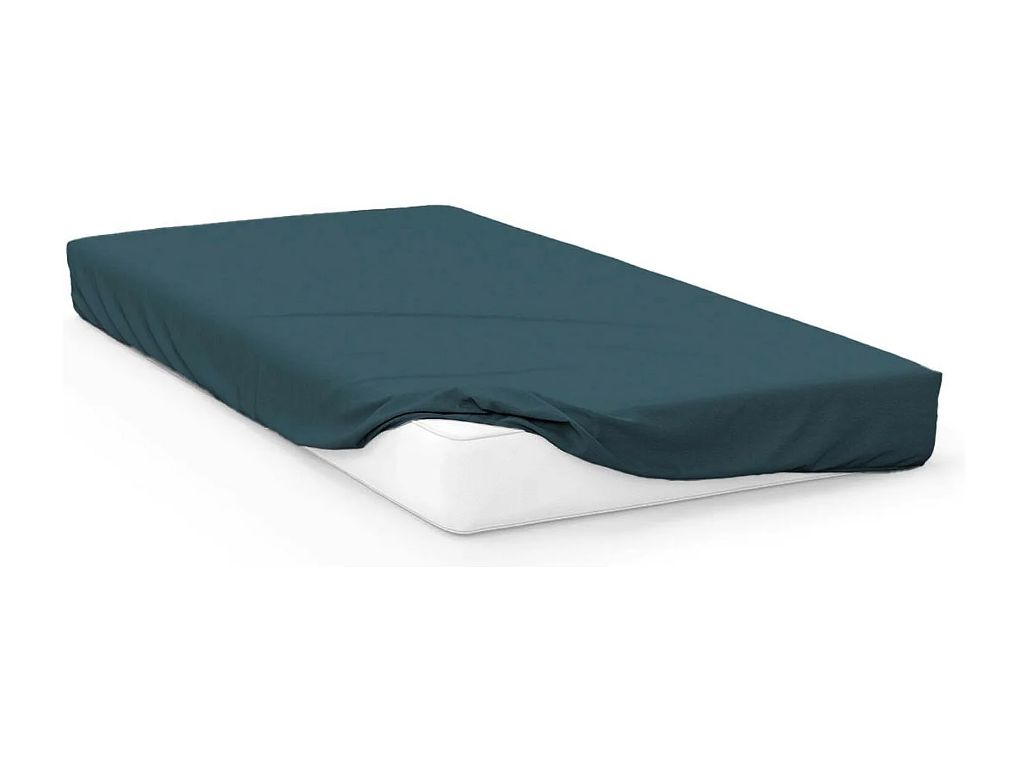 Drap housse uni 140x190 cm ZZZ bleu jean