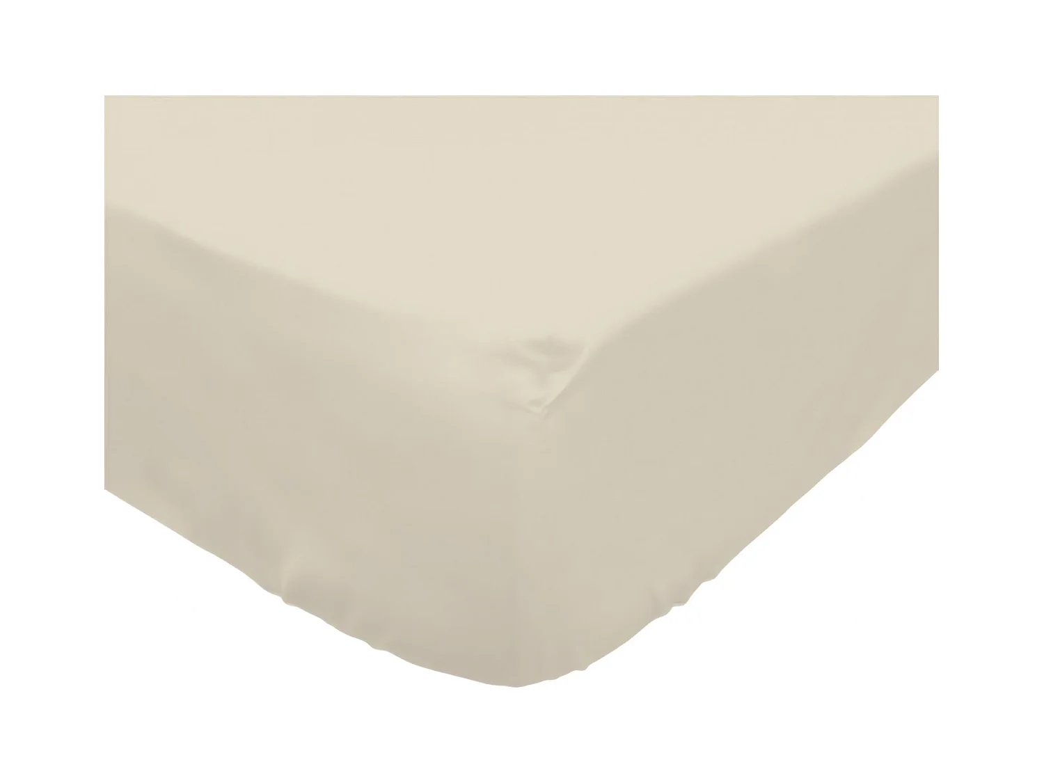Drap housse en coton 160x200 cm PERCALE ecru, par Soleil d'ocre