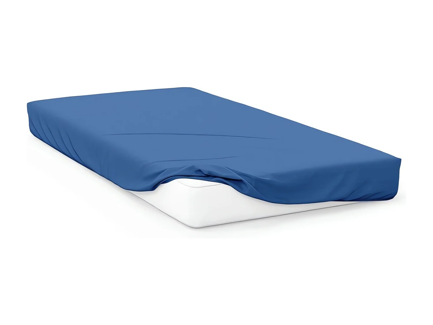 Sábana ajustable de algodón 57 hilos 60x120 cm Azul marino BEBE, por Soleil d'Ocre