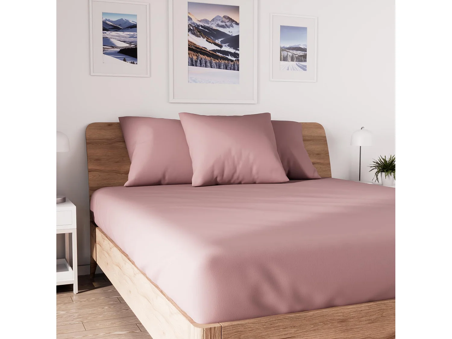 Bajera ajustable de algodón 140x190 cm JERSEY rosa viejo