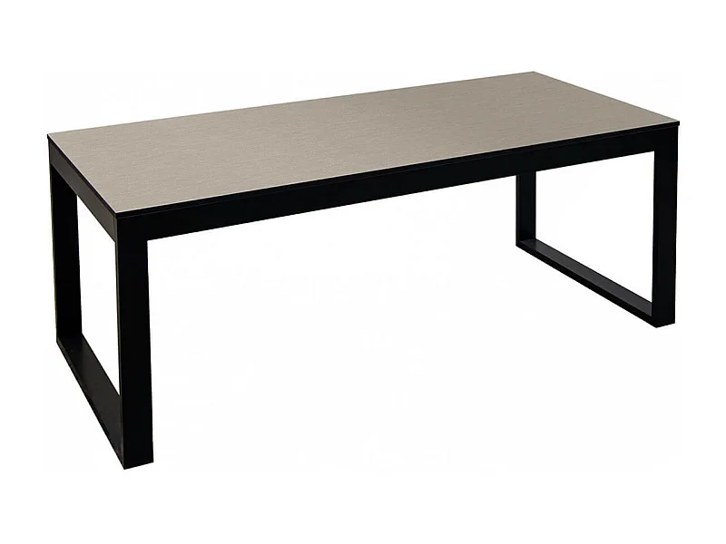MANTA - Table 190x90cm Coloris Champagne Piétement U Noir