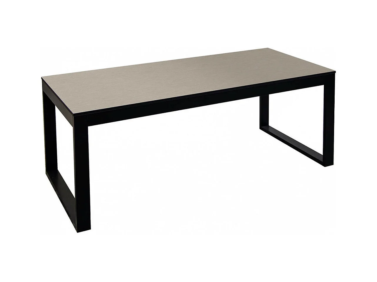 MANTA - Table 190x90cm Coloris Champagne Piétement U Noir