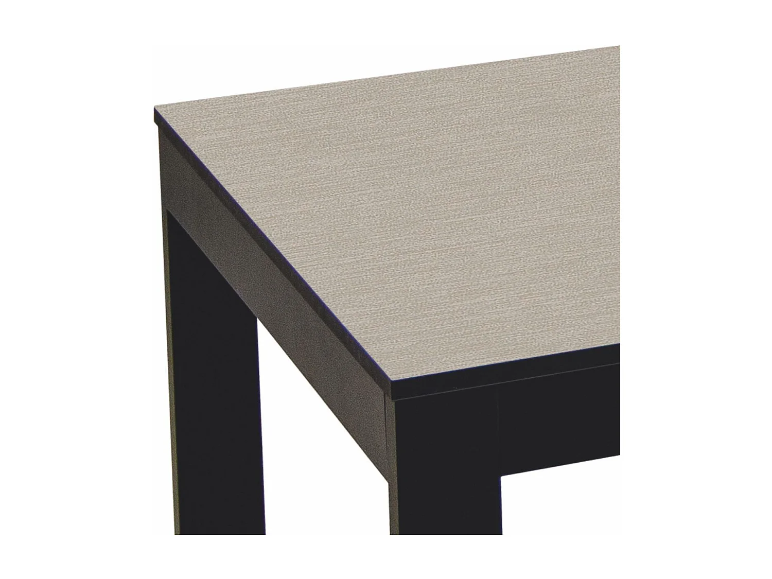 MANTA - Table 190x90cm Coloris Champagne Piétement U Noir