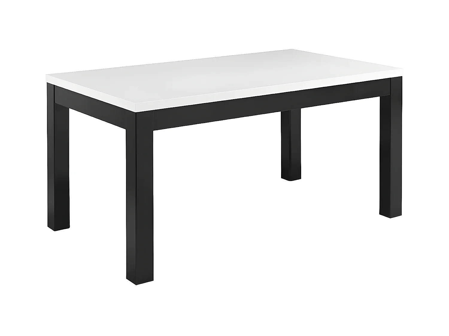 DEYTON - Table Rectangulaire 190x90cm Laquée Noir et Blanc Brillant