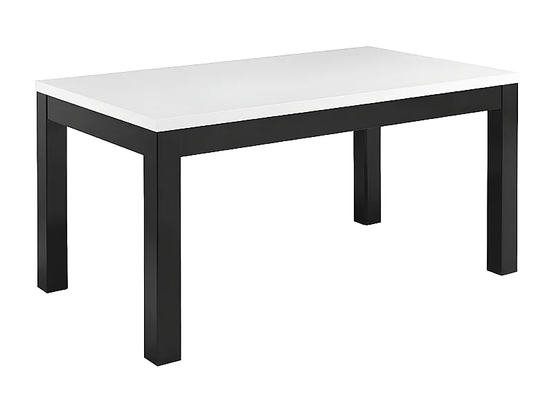 DEYTON - Table Rectangulaire 190x90cm Laquée Noir et Blanc Brillant
