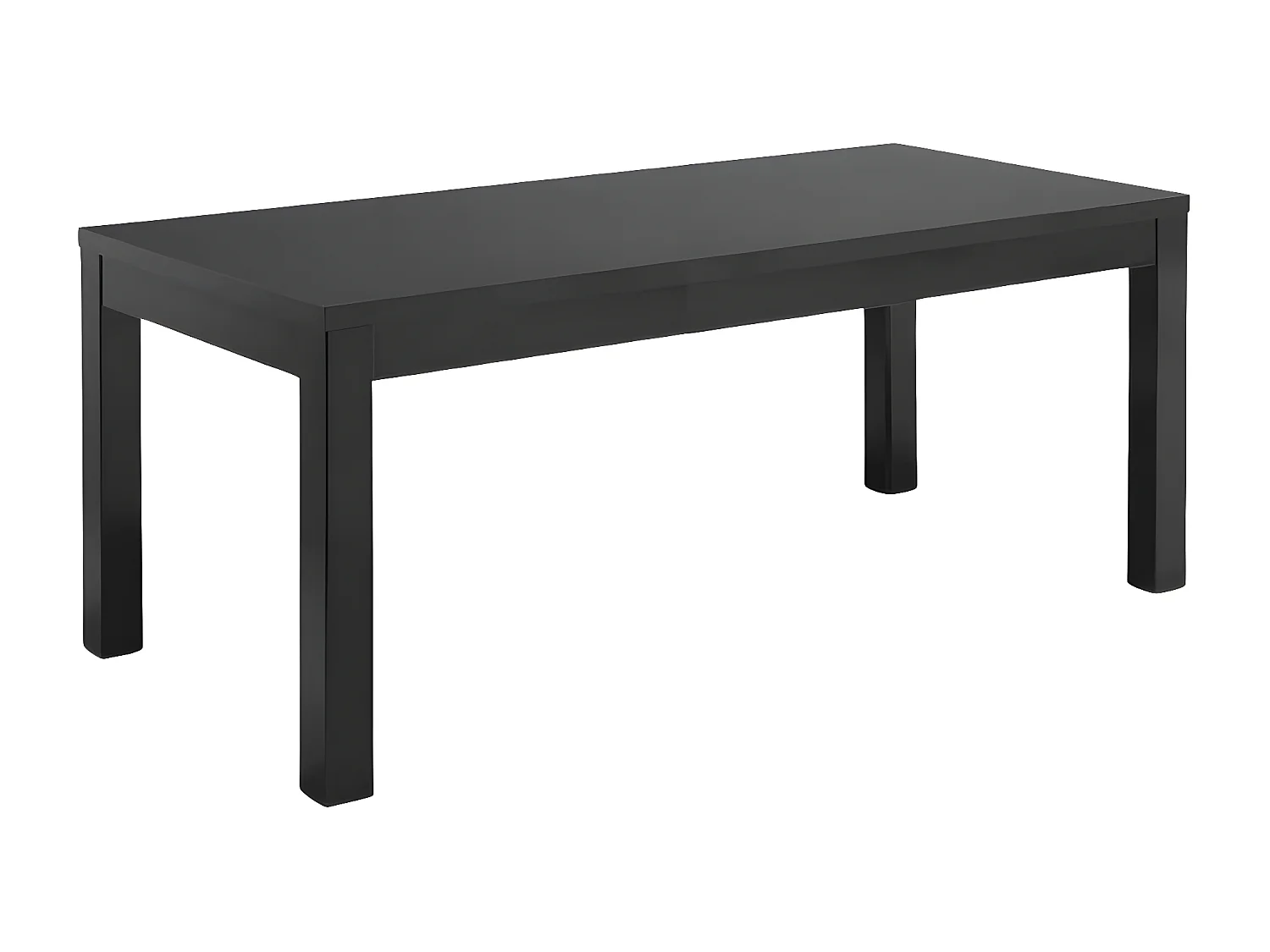DEYTON - Table Rectangulaire 190x90cm Laquée Noir Brillant