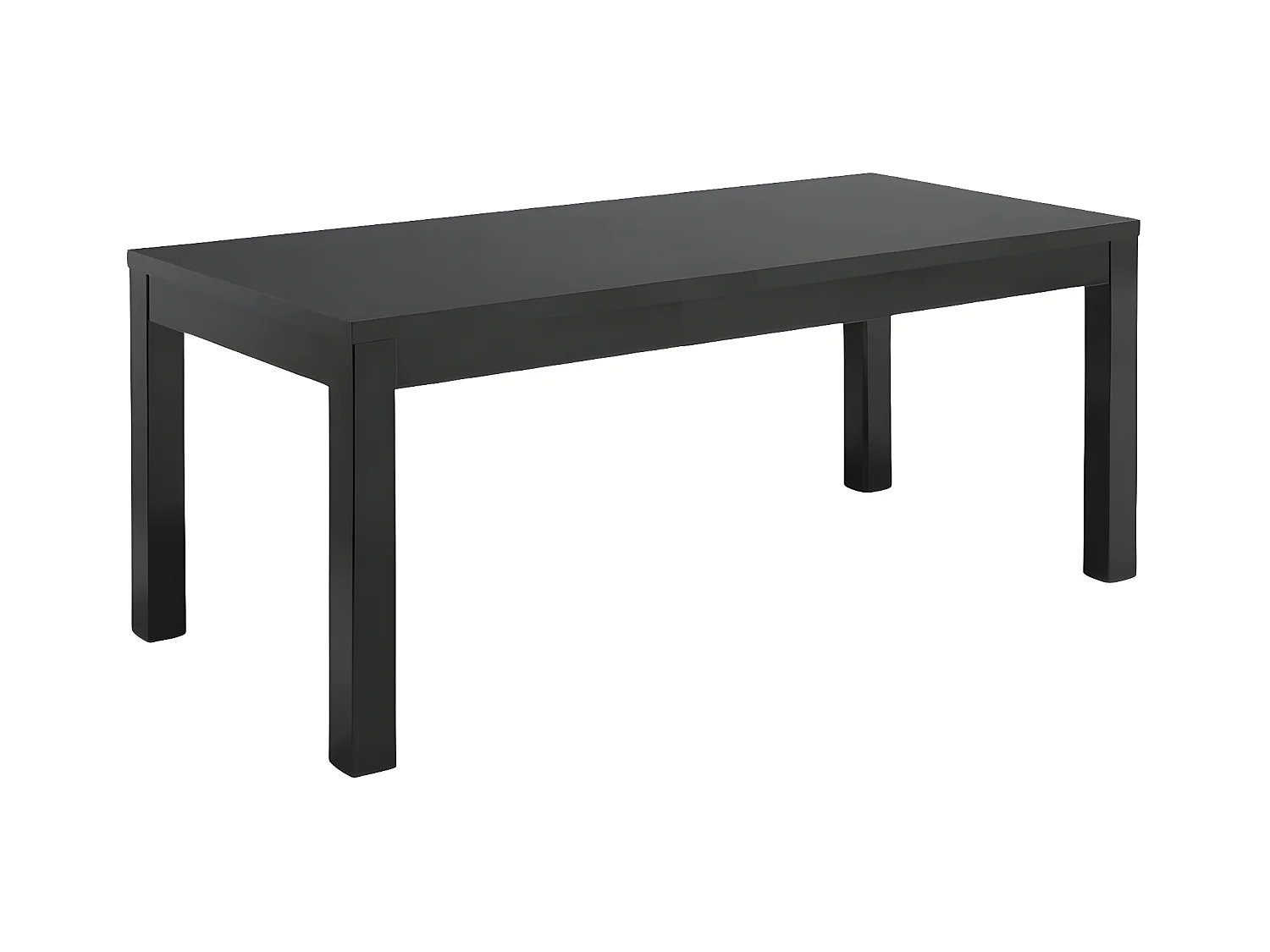 DEYTON - Table Rectangulaire 190x90cm Laquée Noir Brillant