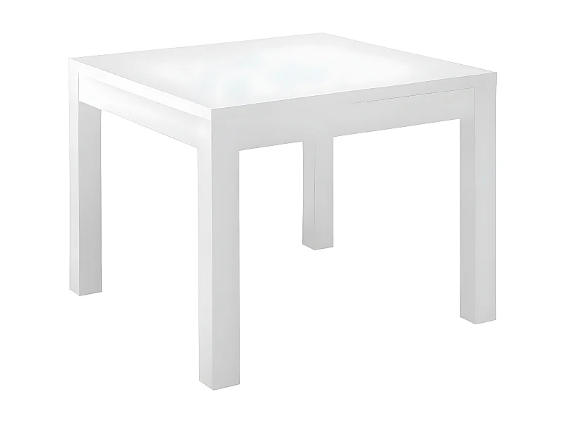 DEYTON - Table de Repas Carrée 100cm Laquée Blanc Brillant