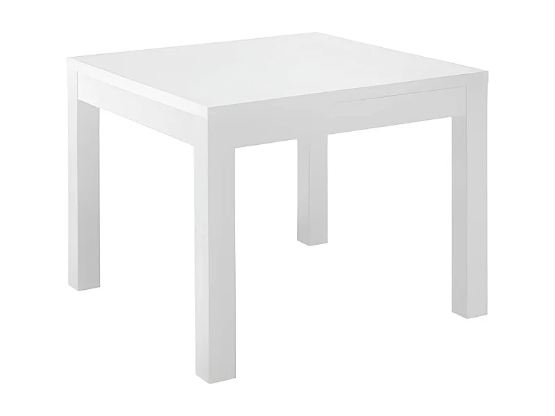 DEYTON - Table de Repas Carrée 100cm Laquée Blanc Brillant