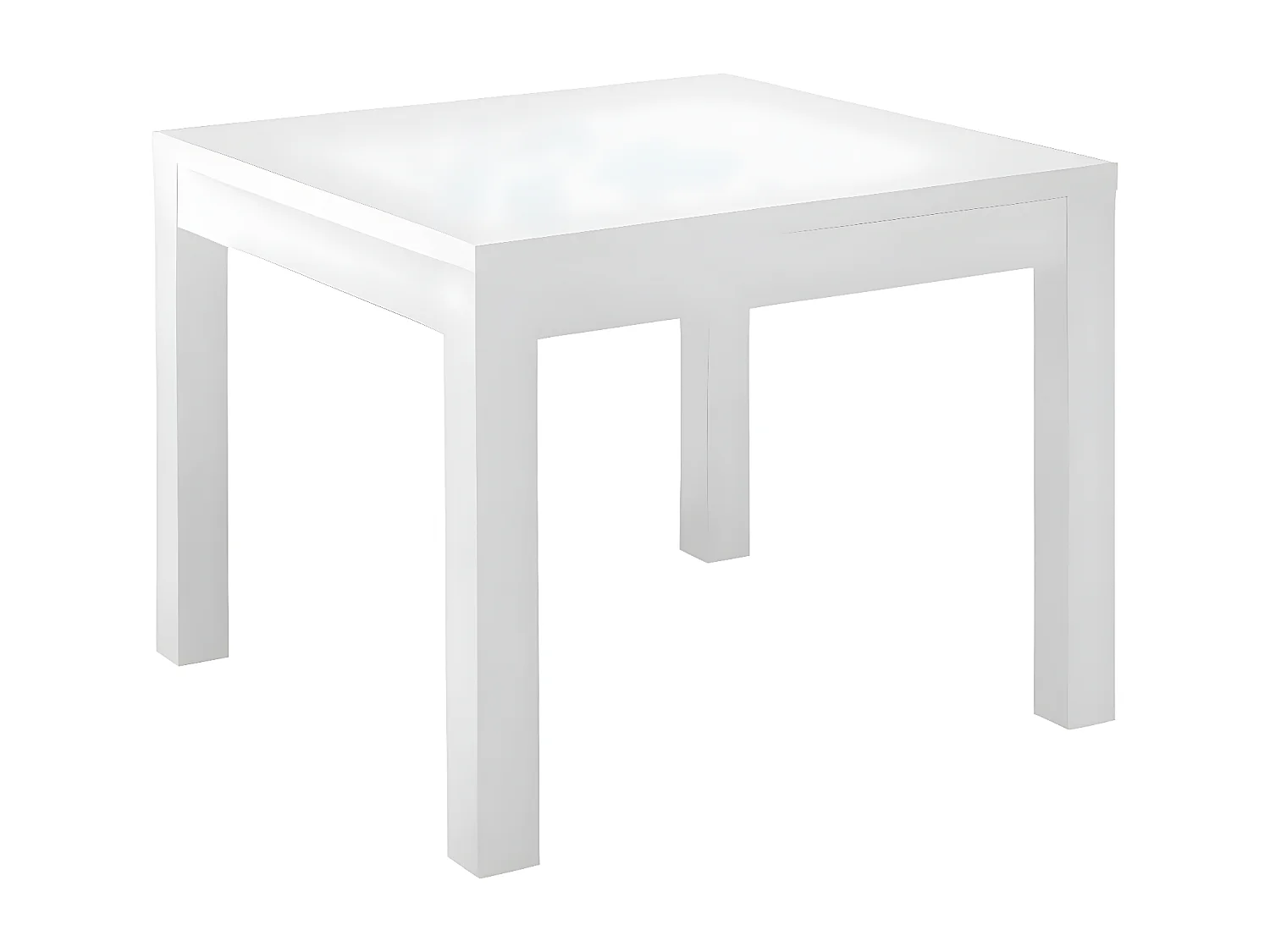 DEYTON - Table de Repas Carrée 100cm Laquée Blanc Brillant