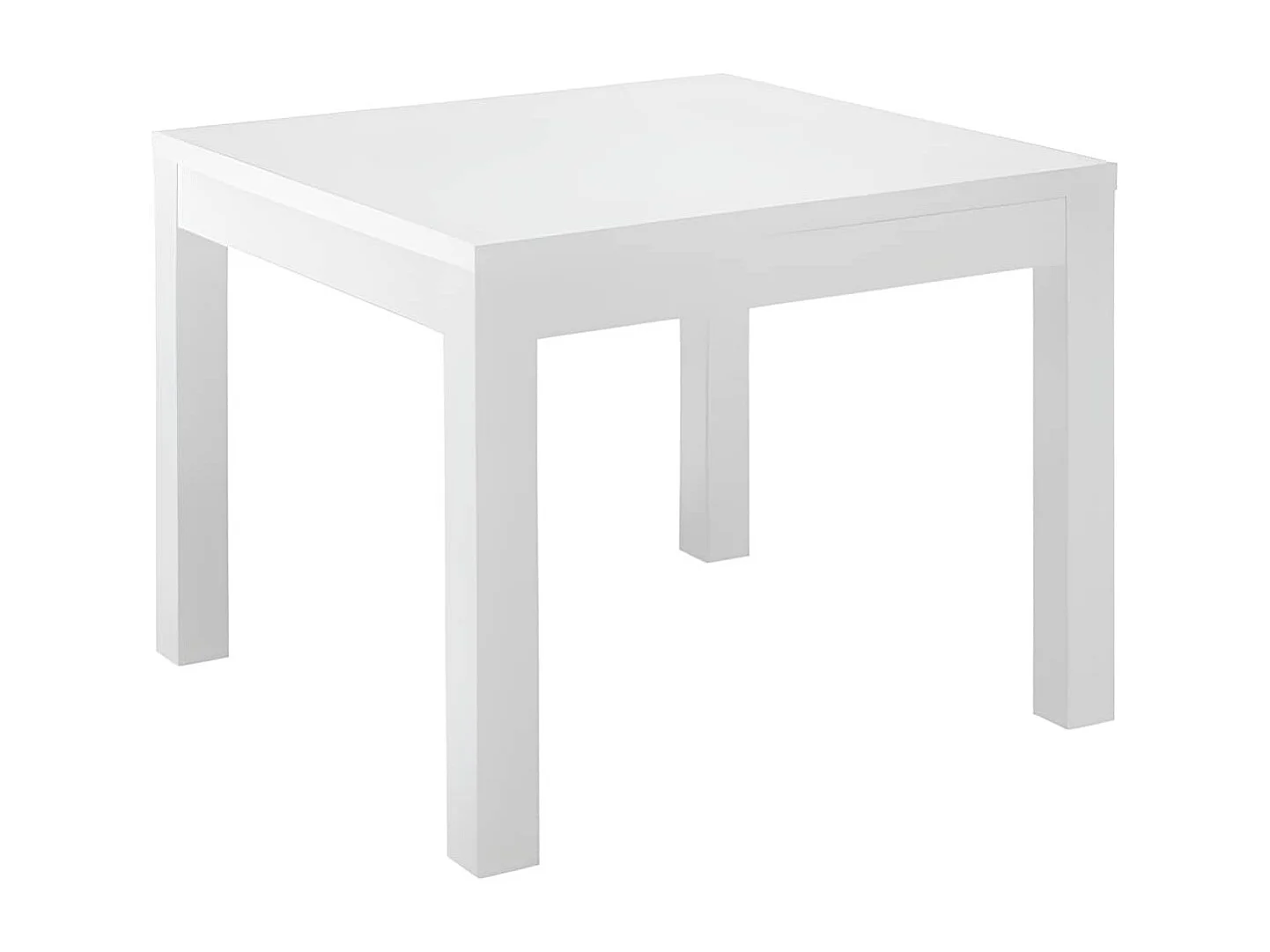 DEYTON - Table de Repas Carrée 100cm Laquée Blanc Brillant