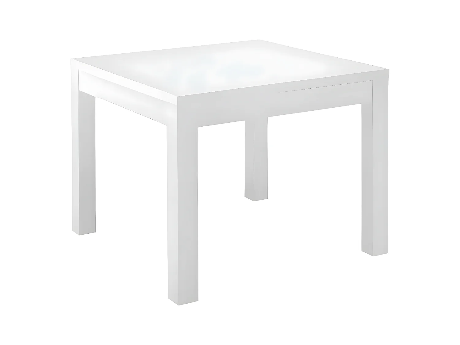DEYTON - Table de Repas Carrée 100cm Laquée Blanc Brillant