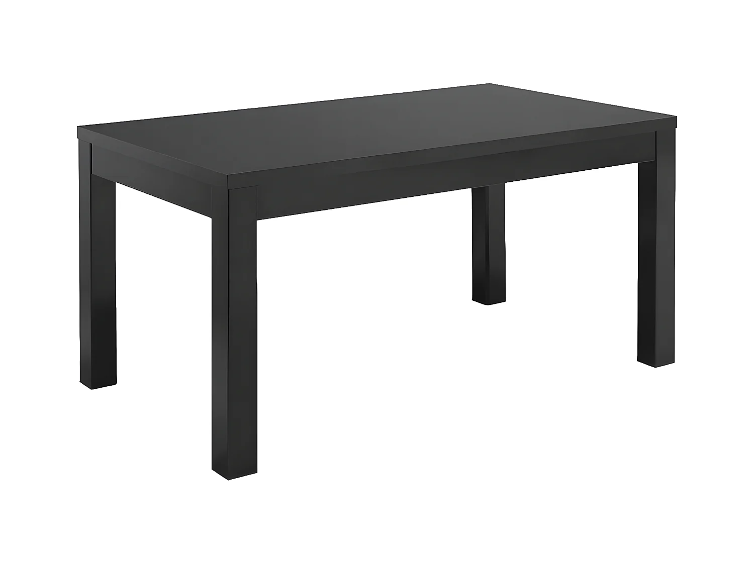 DEYTON - Table Rectangulaire 160x90cm Laquée Noir Brillant
