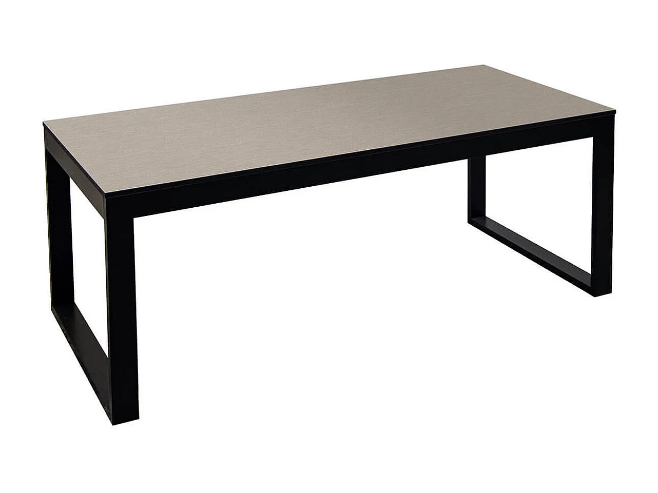 MANTA - Table 160x90cm Coloris Champagne Piétement U Noir