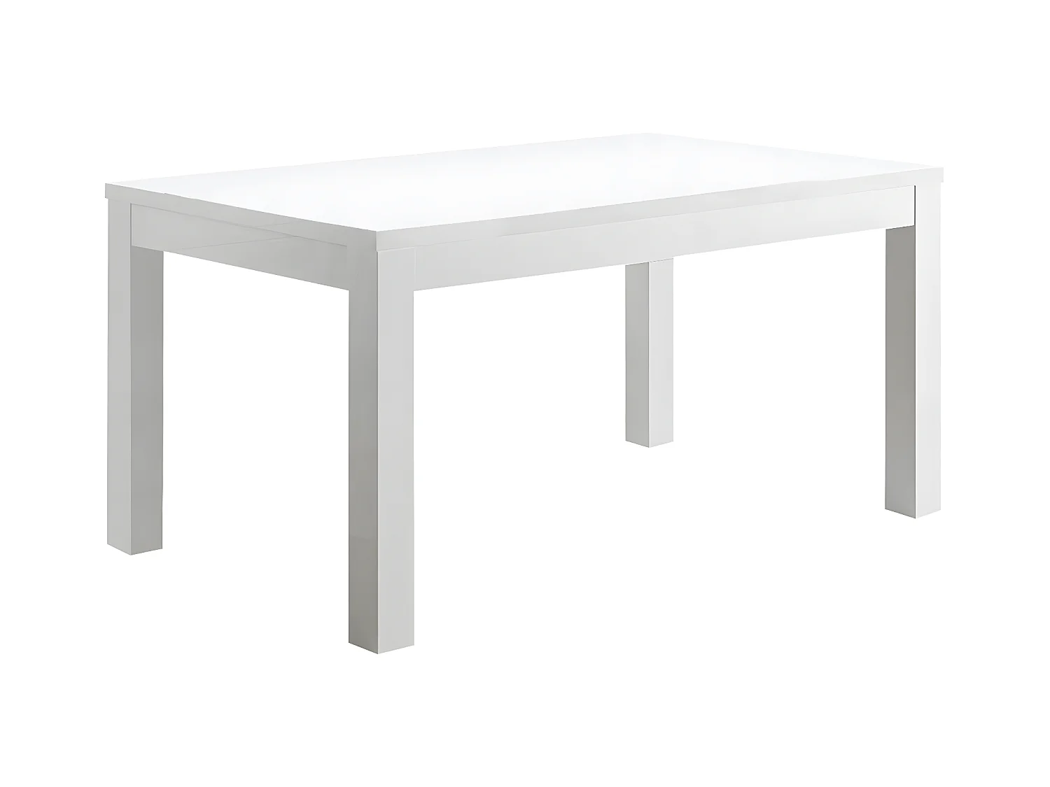 DEYTON - Table Rectangulaire 138x80cm Laquée Blanc Brillant