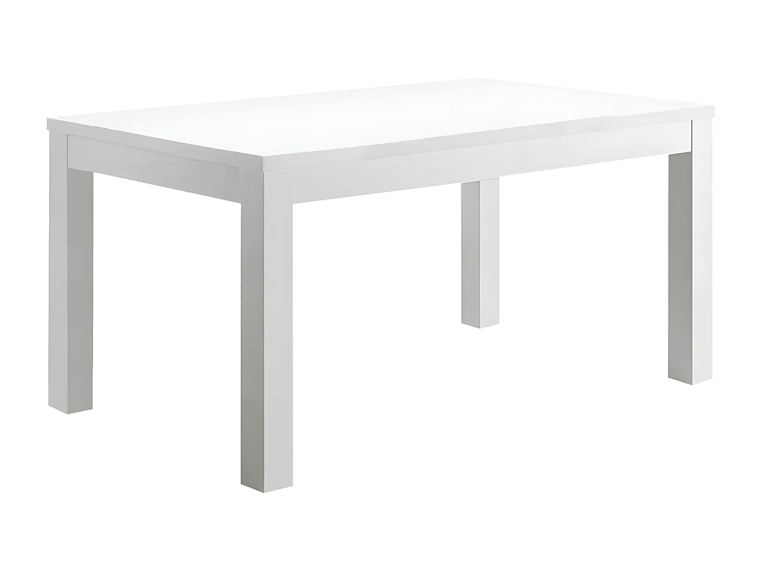 DEYTON - Table Rectangulaire 138x80cm Laquée Blanc Brillant