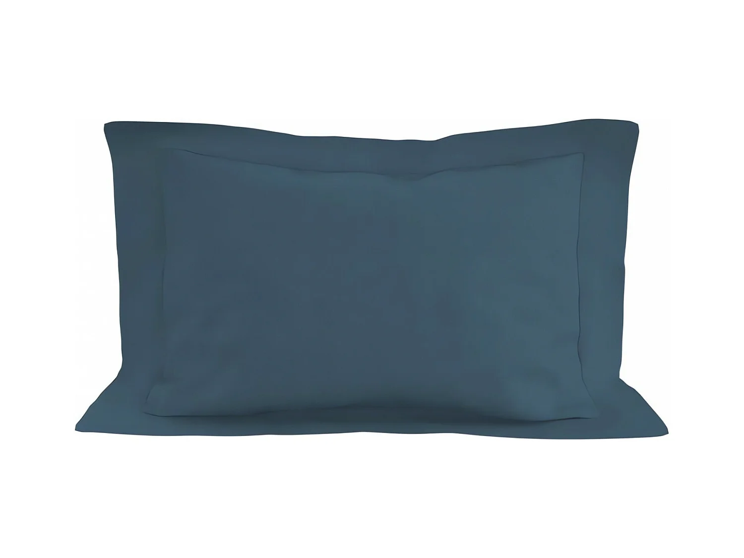 Taie d'oreiller en coton 57 fils 50x70 cm UNI bleu canard, par Soleil d'ocre