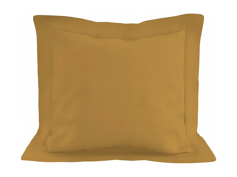 Funda de almohada de algodón 57 hilos 63x63 cm UNI mostaza