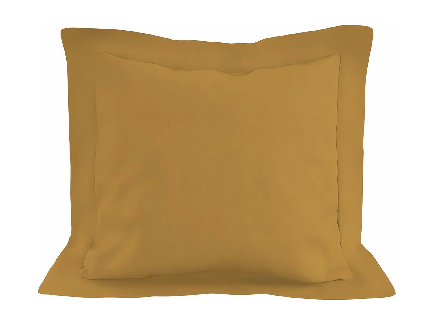 Taie d'oreiller en coton 57 fils 63x63 cm UNI moutarde, par Soleil d'ocre