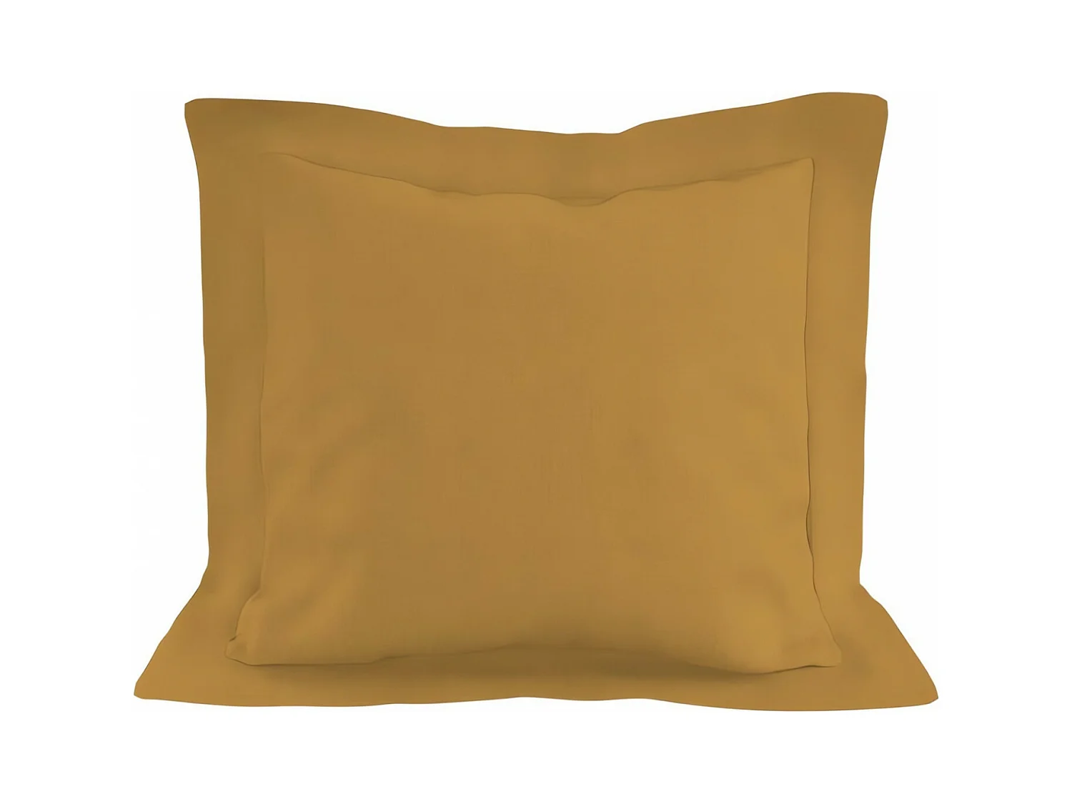 Taie d'oreiller en coton 57 fils 63x63 cm UNI moutarde, par Soleil d'ocre
