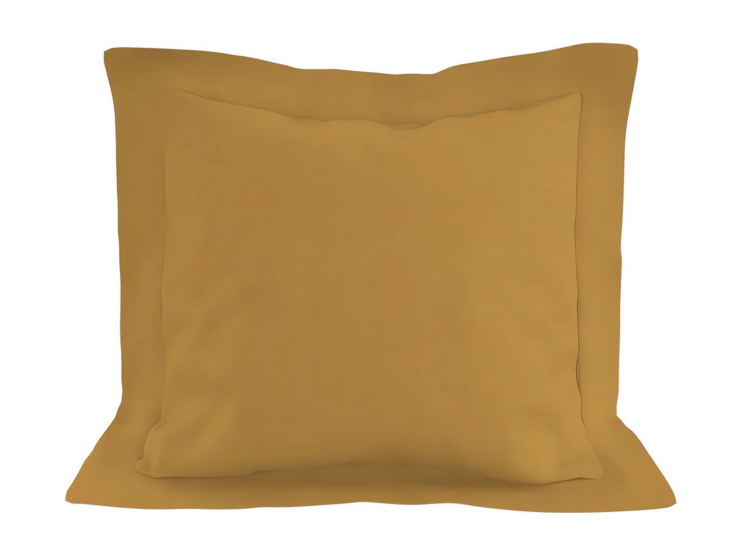 Taie d'oreiller en coton 57 fils 63x63 cm UNI moutarde, par Soleil d'ocre