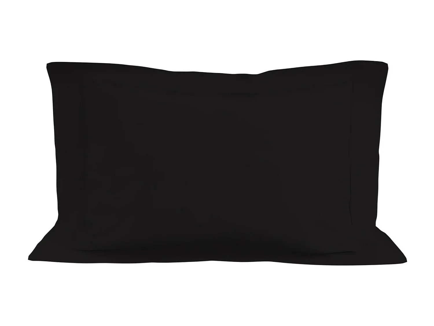 Taie d'oreiller en coton 57 fils 50x70 cm UNI noir, par Soleil d'ocre