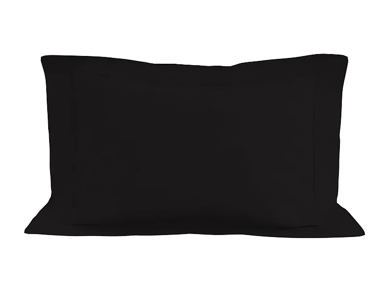 Funda de almohada de algodón 57 hilos 50x70 cm LISO negro