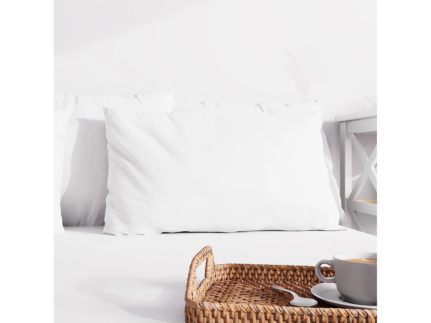 Taie d'oreiller unie 50x70 cm ZZZ blanc