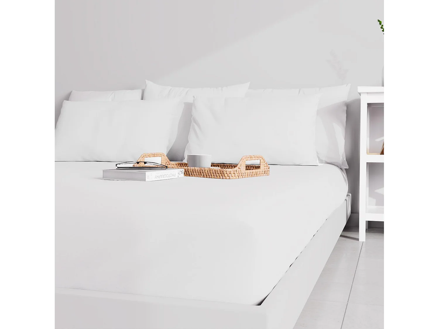 Taie d'oreiller unie 50x70 cm ZZZ blanc
