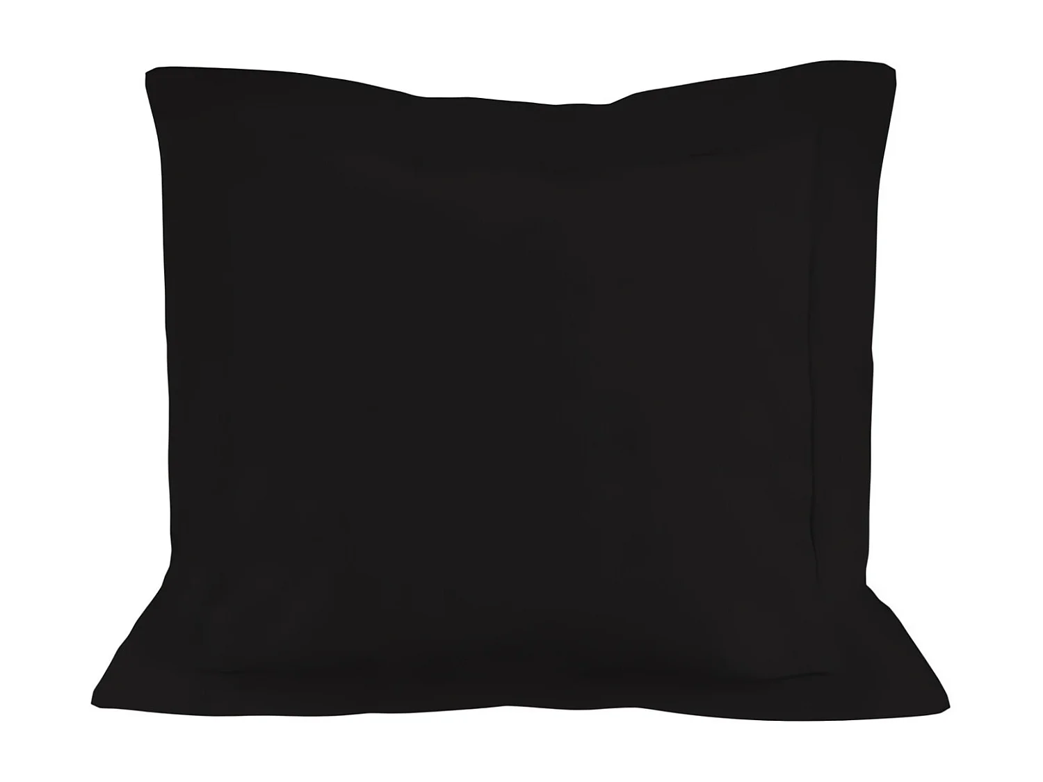 Taie d'oreiller en coton 57 fils 63x63 cm UNI noir, par Soleil d'ocre