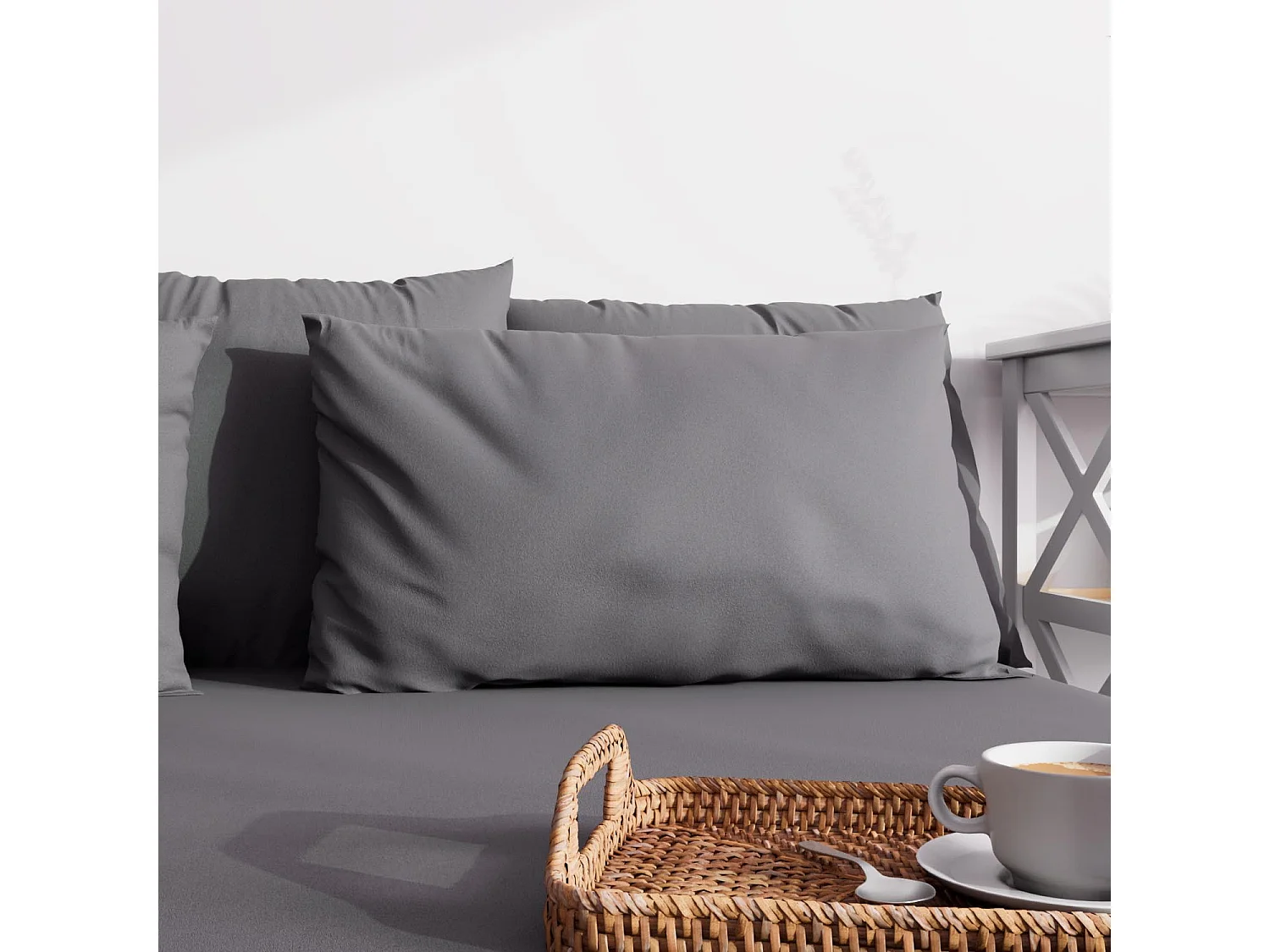 Funda de almohada lisa 63x63 cm ZZZ gris
