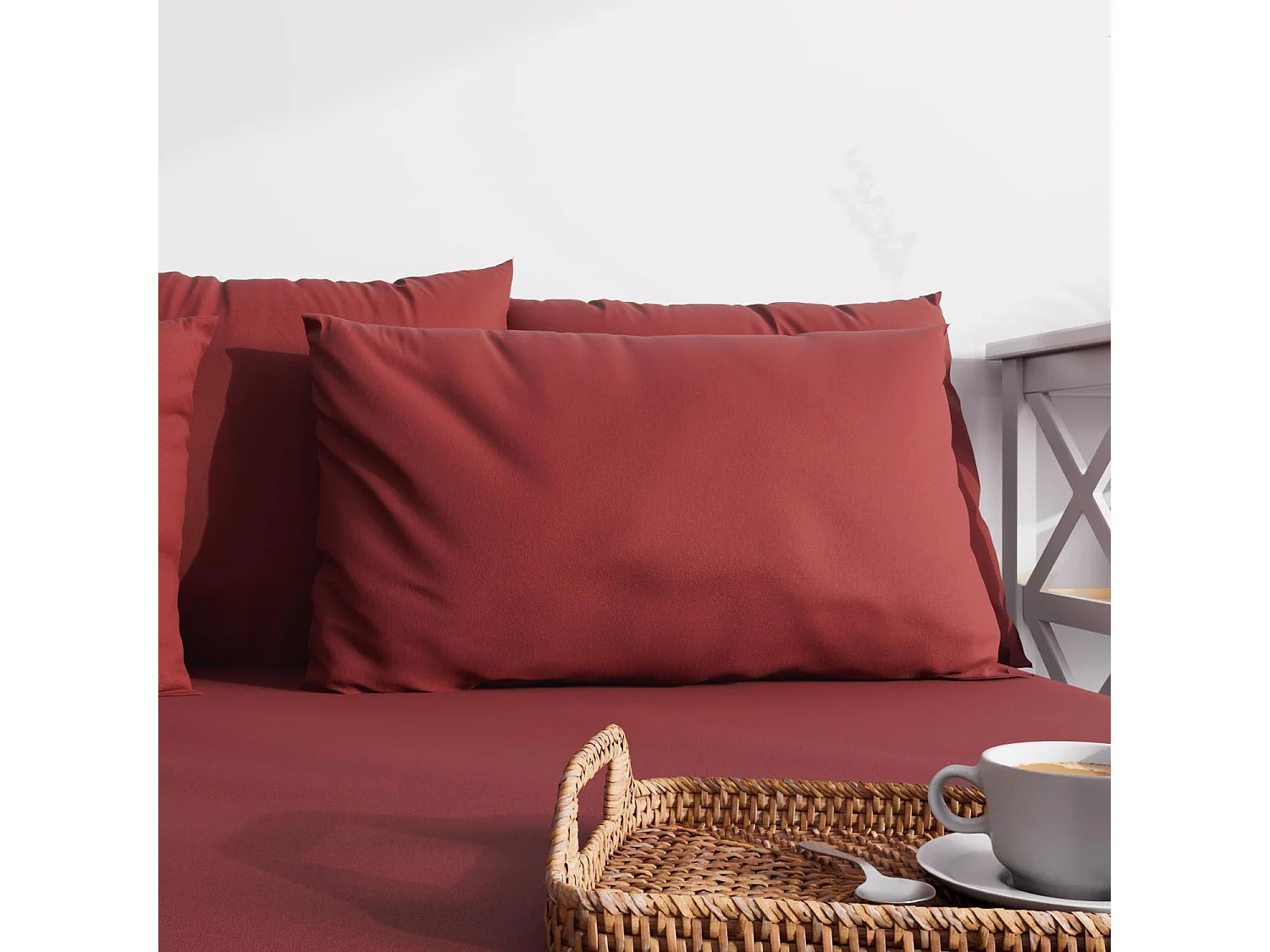 Funda de almohada lisa 63x63 cm ZZZ rojo